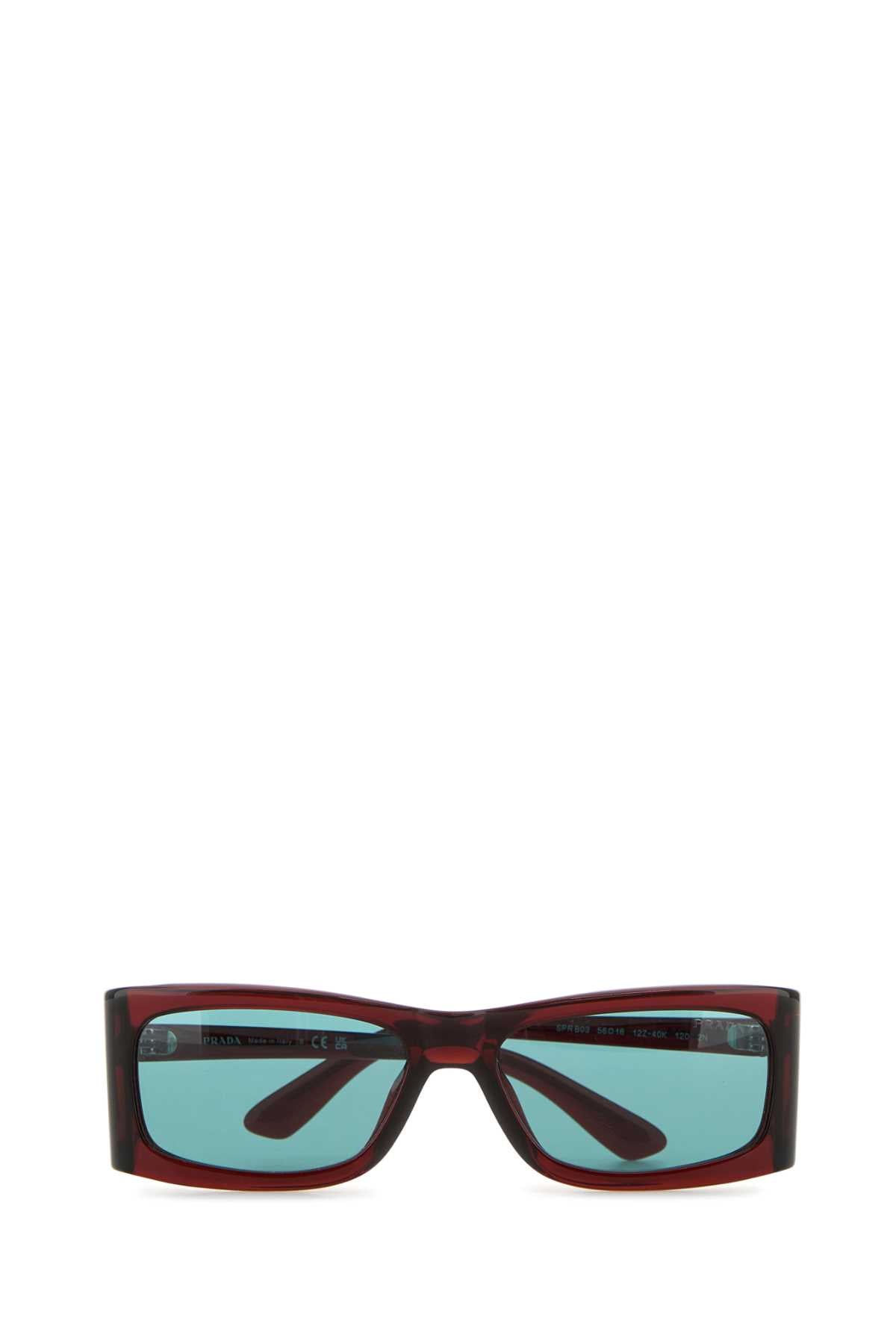 Prada Men Burgundy Acetate Opr B03s Sunglasses