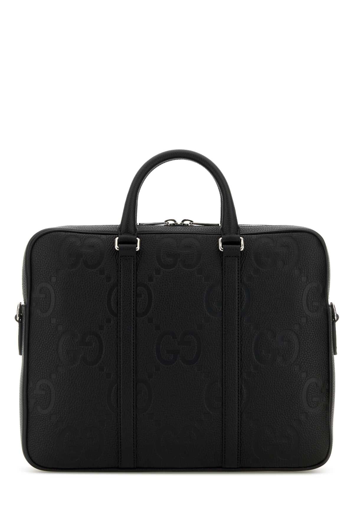 Gucci Men Black Leather Briefcase