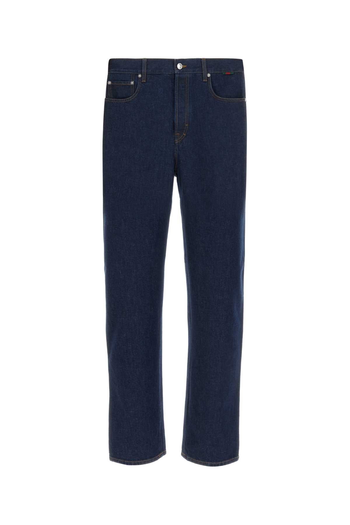 Gucci Men Dark Blue Denim Jeans