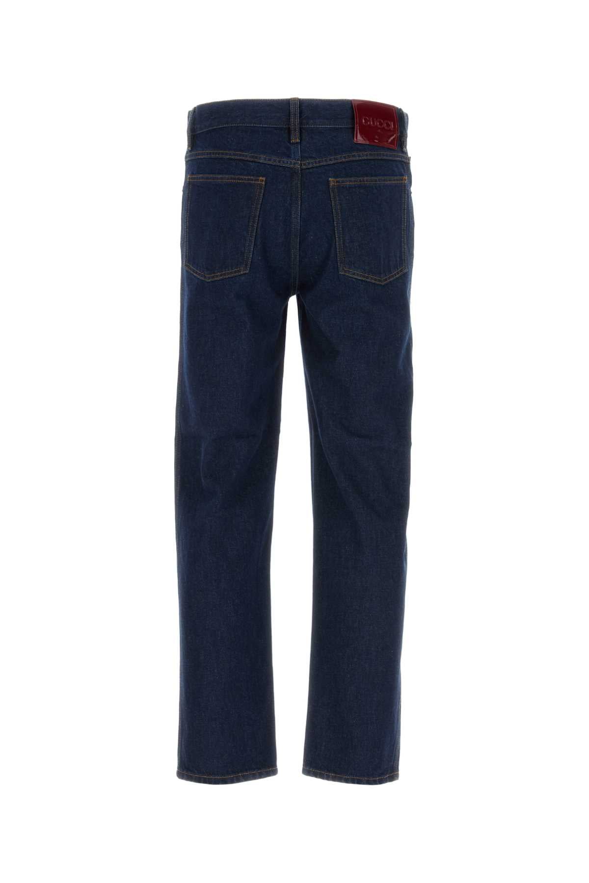 Gucci Men Dark Blue Denim Jeans