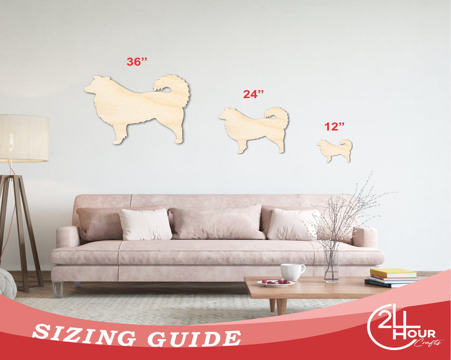 Unfinished Wood Australian Shepherd Dog Shape - Dog Craft - up to 46" DIY