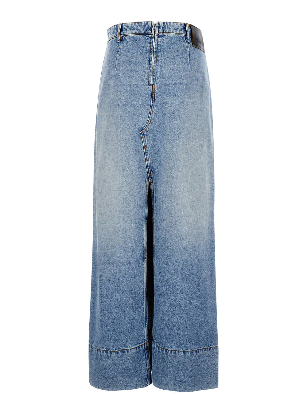 Sportmax Women Maxi Light Blue Skirt With Reversed Front And Rear In Denim Woman