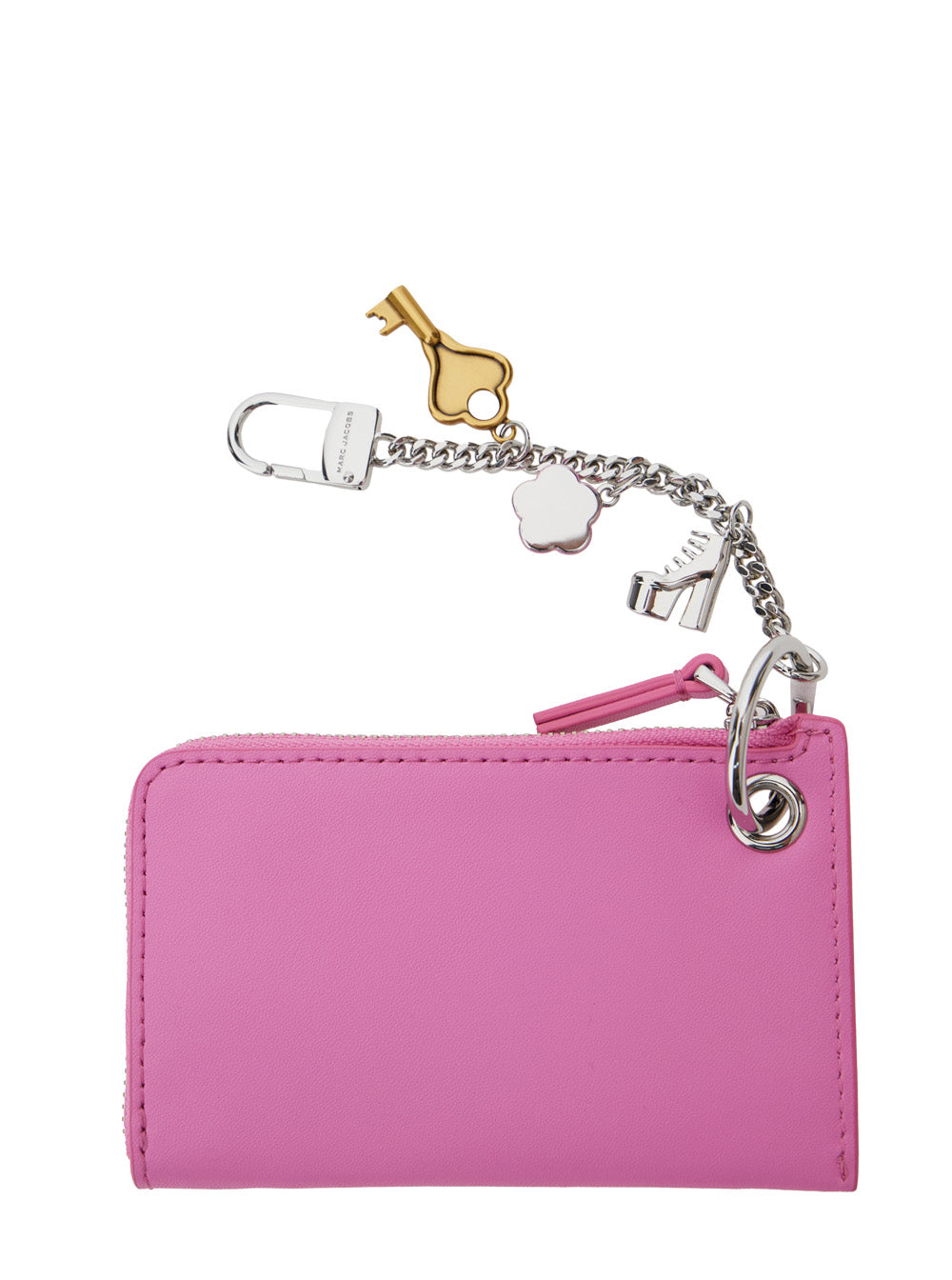 Marc Jacobs Women 'The Coin Purse Charm' Pink Keychain With Logo Lettering On The Front And Charm Embellishments In Grained Leather Woman