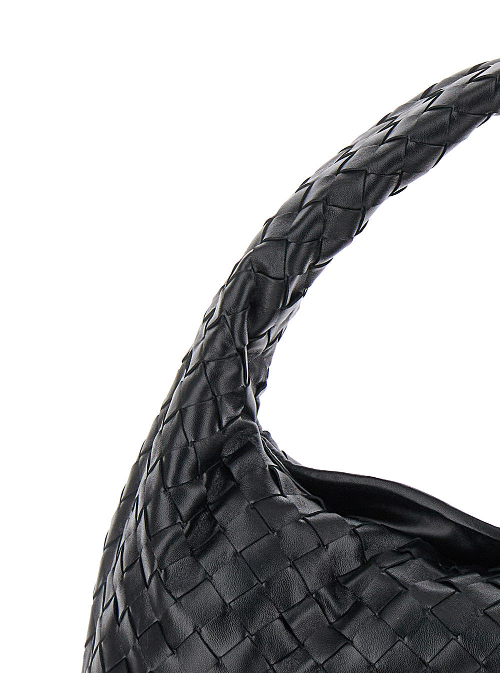 Bottega Veneta Women Black Shoulder Bag 'Hop Piccola' With Intreccio Motif In Leather For Women
