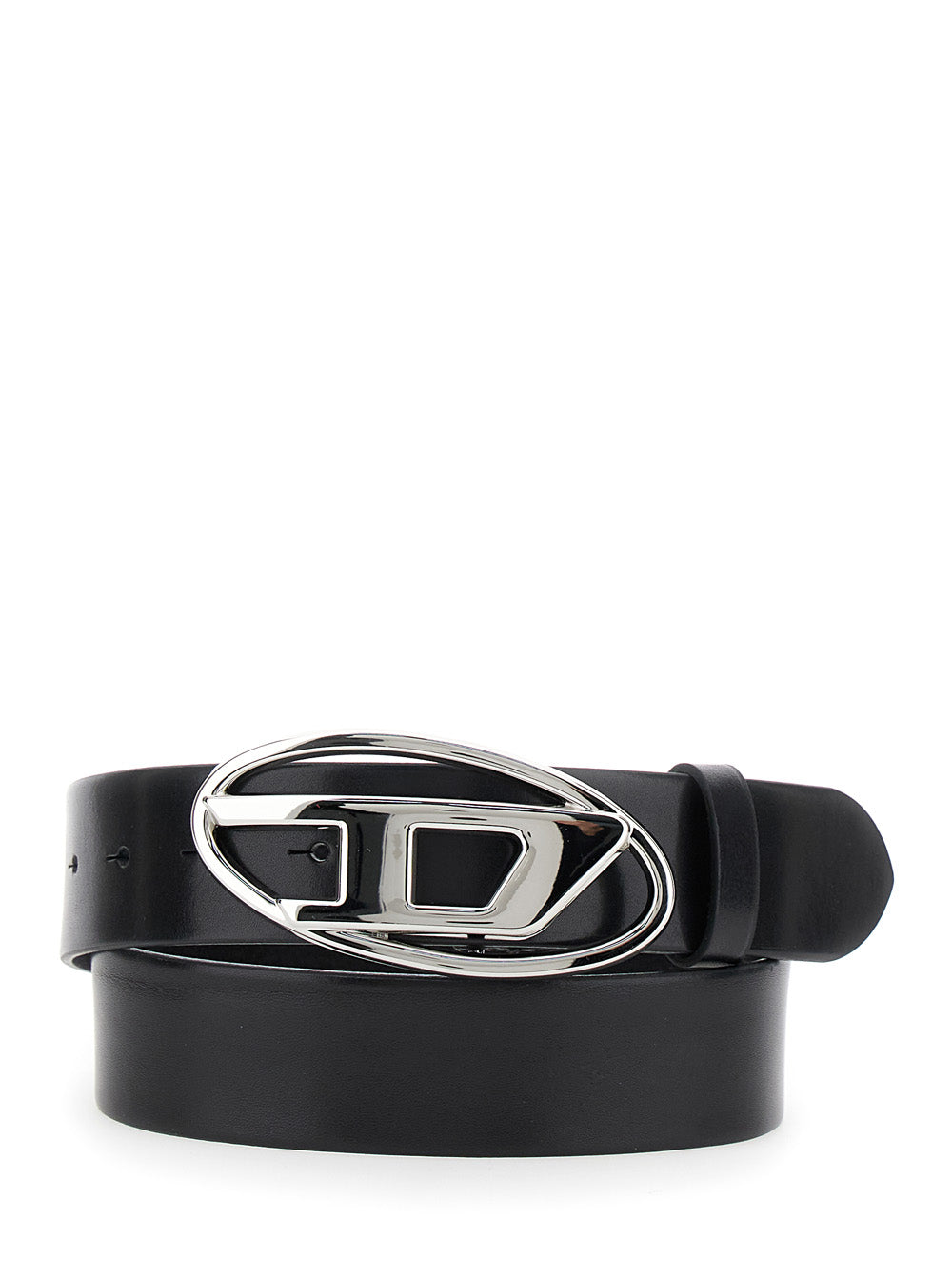 Diesel Women 1Dr Belt With Logo Buckle In Black Leather For Women