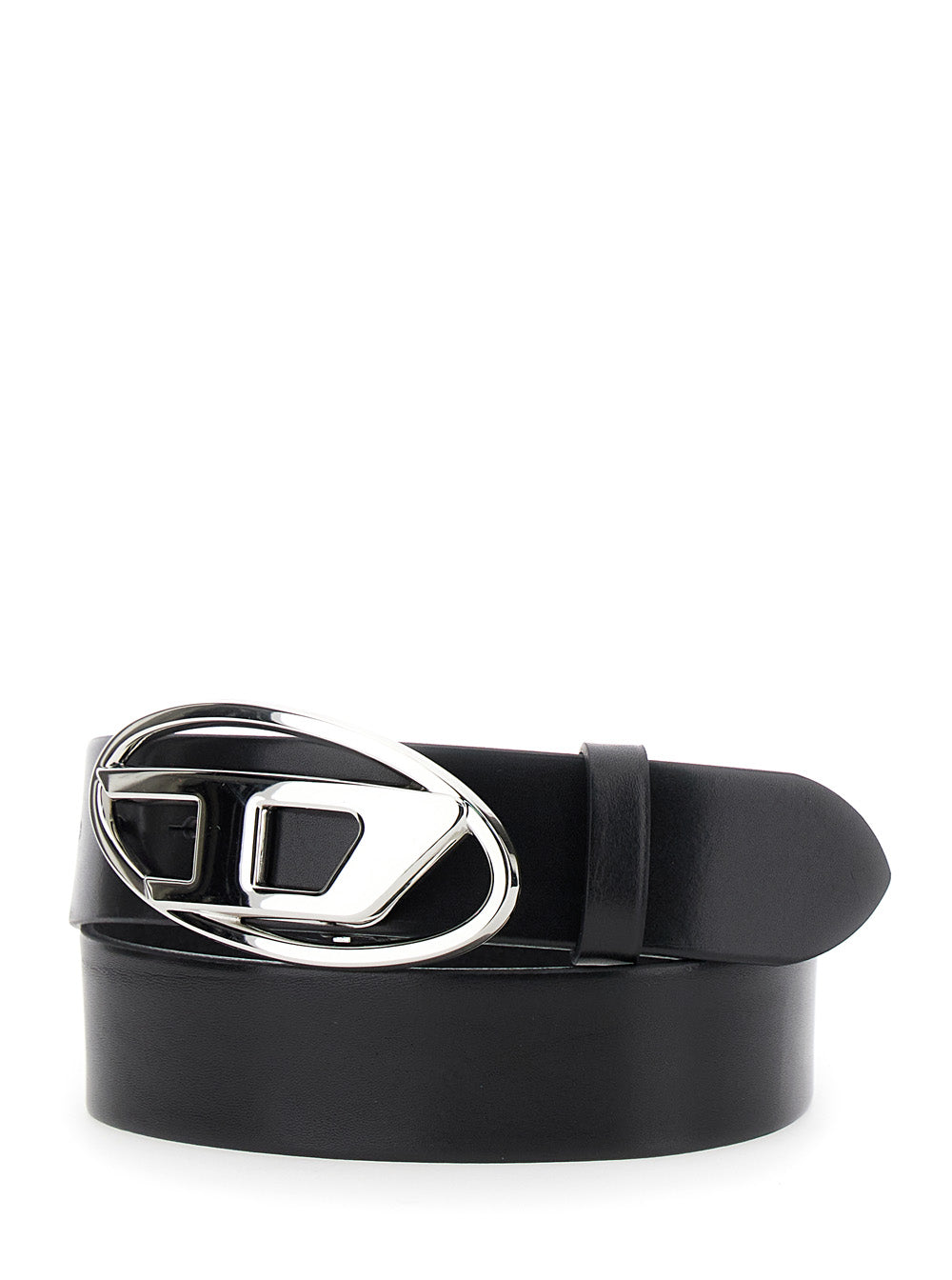 Diesel Women 1Dr Belt With Logo Buckle In Black Leather For Women
