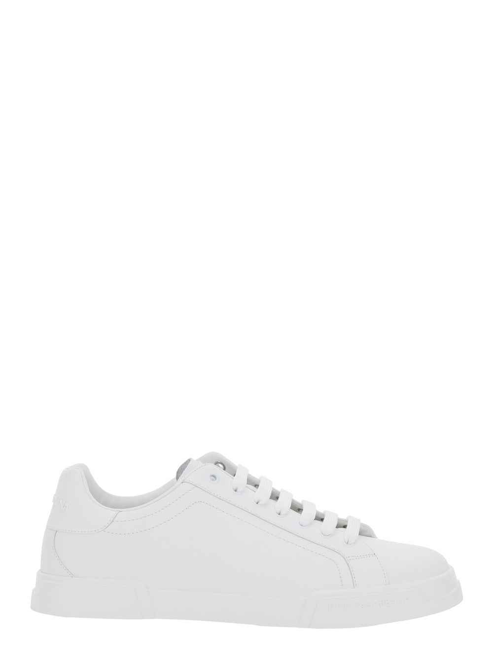 Dolce & Gabbana Men Sneaker 'Portofino Light' With Logo Patch On The Tongue And Tone-On-Tone Lettering Logo On The Heel In White Leather For Men