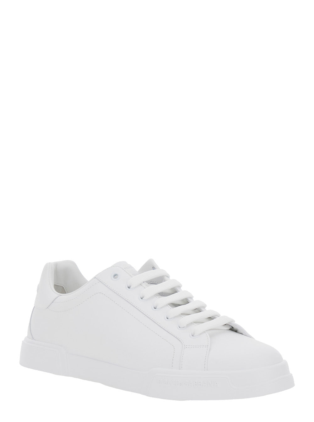 Dolce & Gabbana Men Sneaker 'Portofino Light' With Logo Patch On The Tongue And Tone-On-Tone Lettering Logo On The Heel In White Leather For Men
