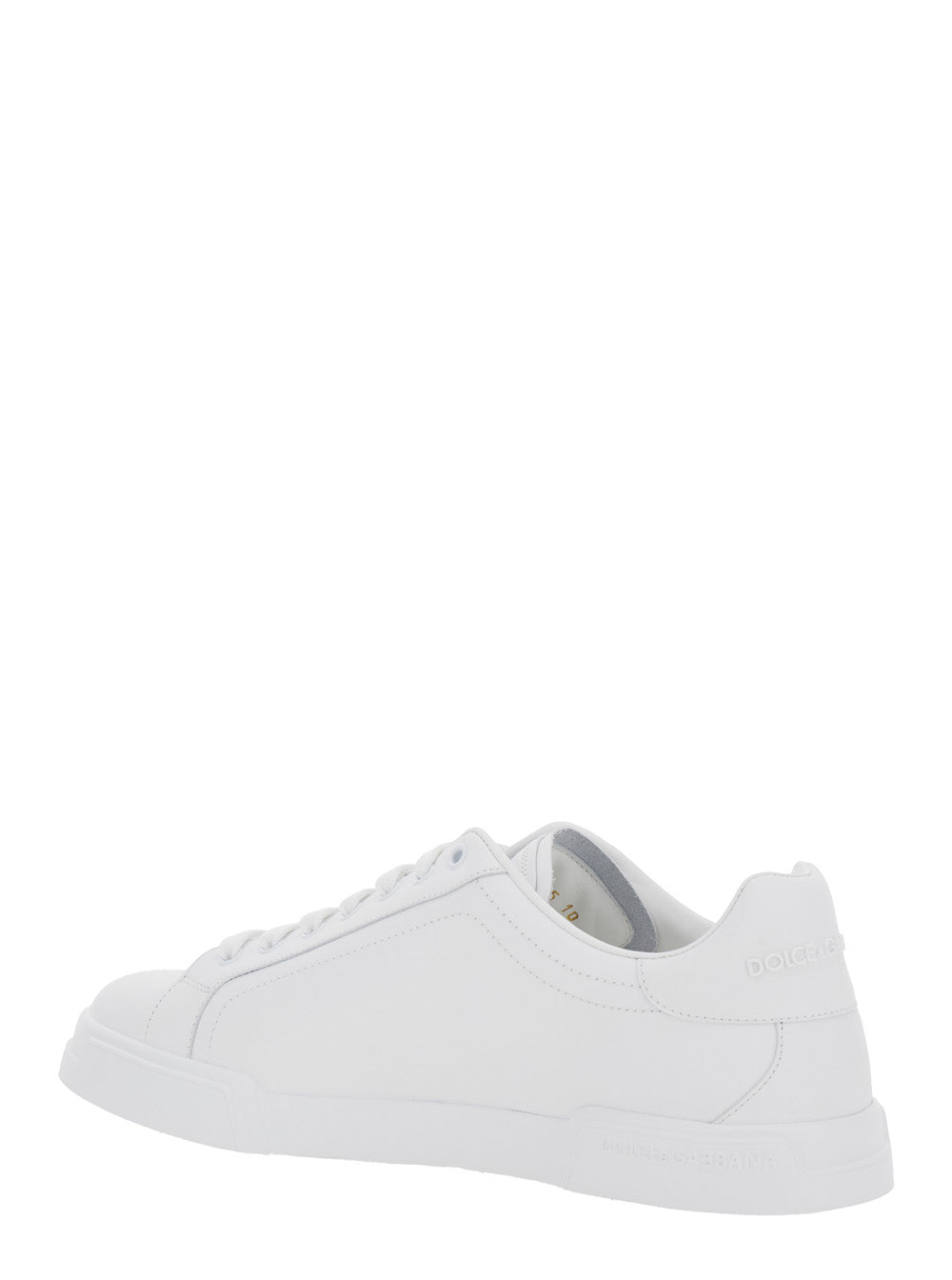 Dolce & Gabbana Men Sneaker 'Portofino Light' With Logo Patch On The Tongue And Tone-On-Tone Lettering Logo On The Heel In White Leather For Men
