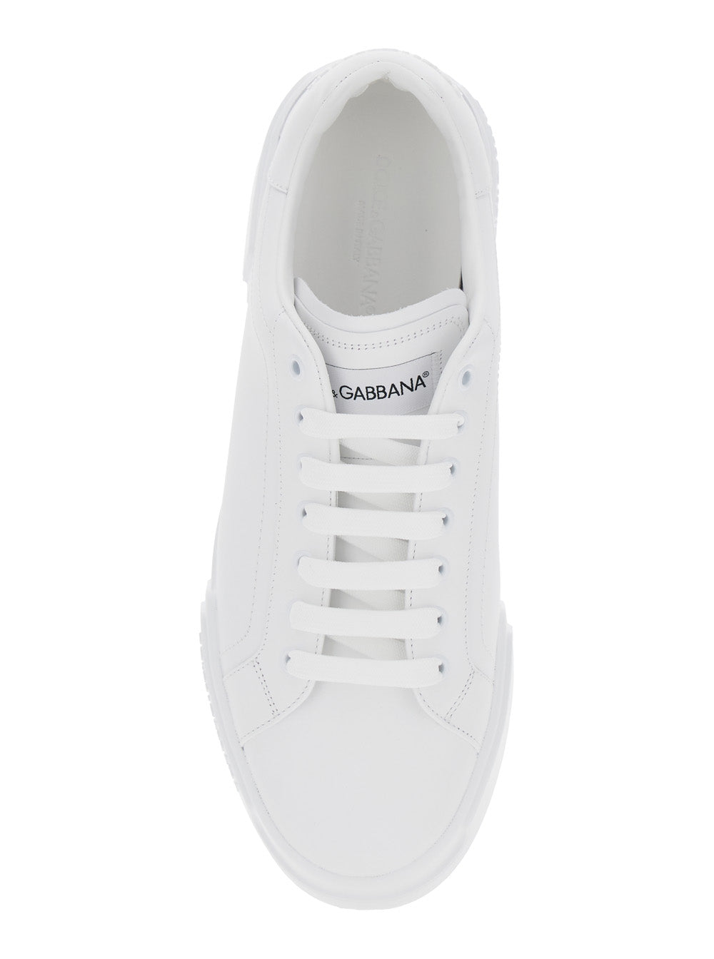 Dolce & Gabbana Men Sneaker 'Portofino Light' With Logo Patch On The Tongue And Tone-On-Tone Lettering Logo On The Heel In White Leather For Men