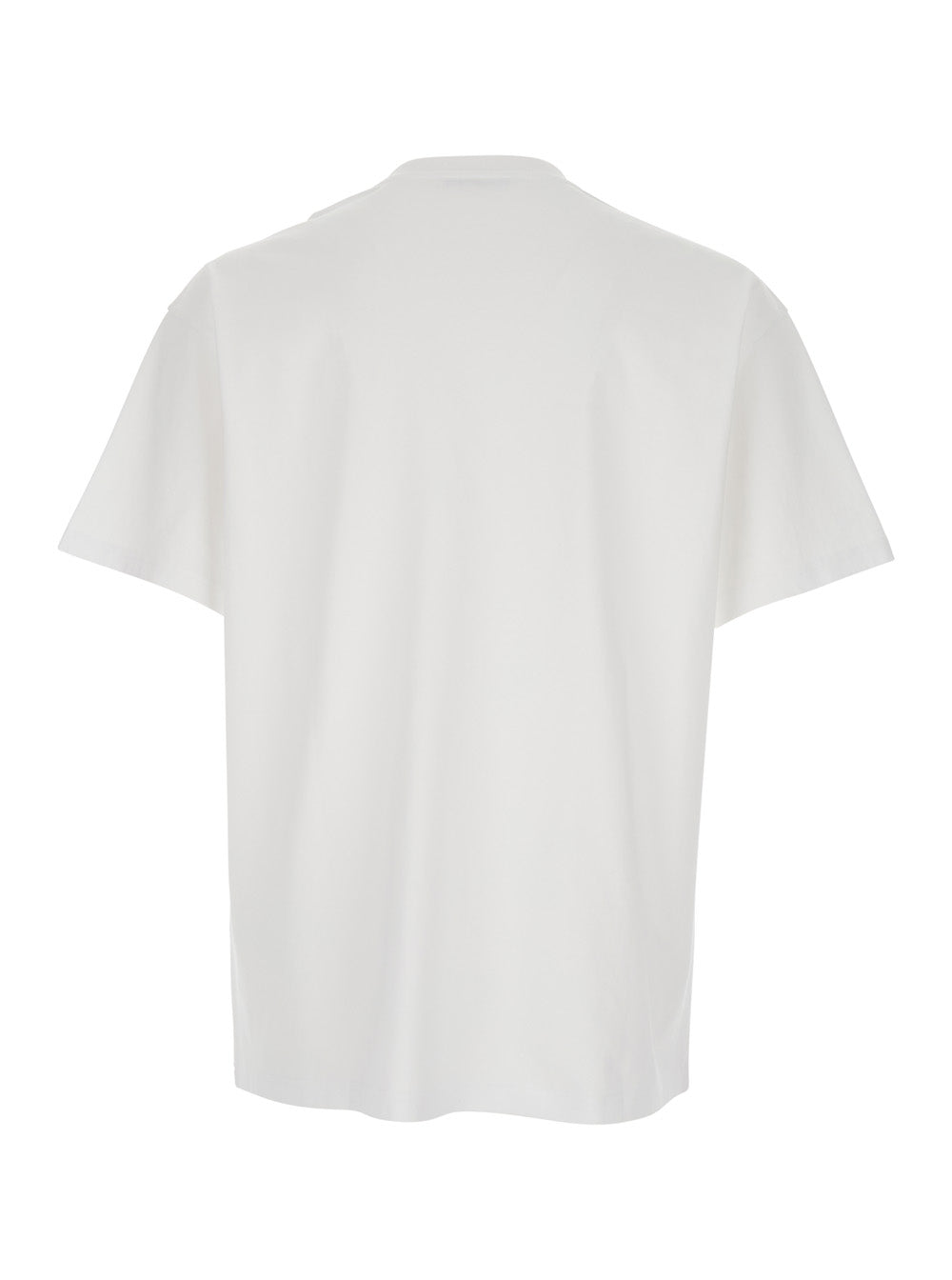 Givenchy Men White Crew Neck T-Shirt With Logo Patch On The Front In Cotton For Men
