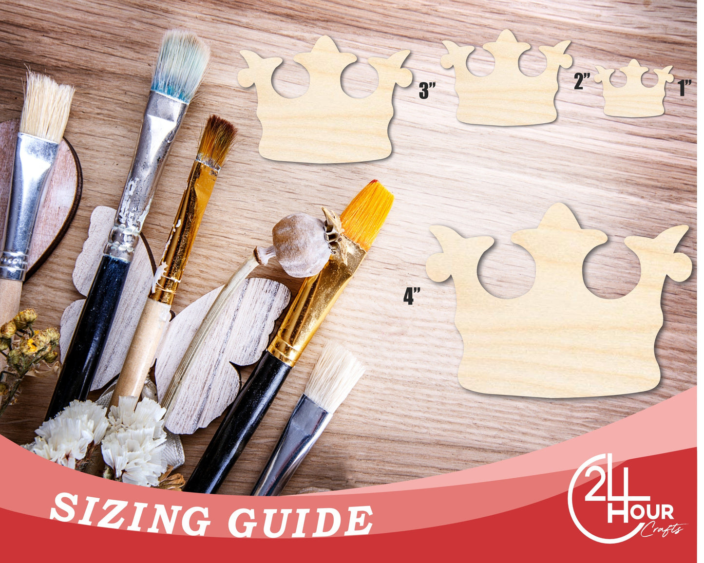 Unfinished Wood Crown Shape | Royalty King Queen | DIY Craft Cutout | up to 46" DIY