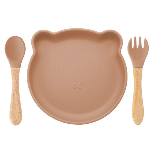 Food Supplement Tableware Set Silicone Spork Baby Products Bear