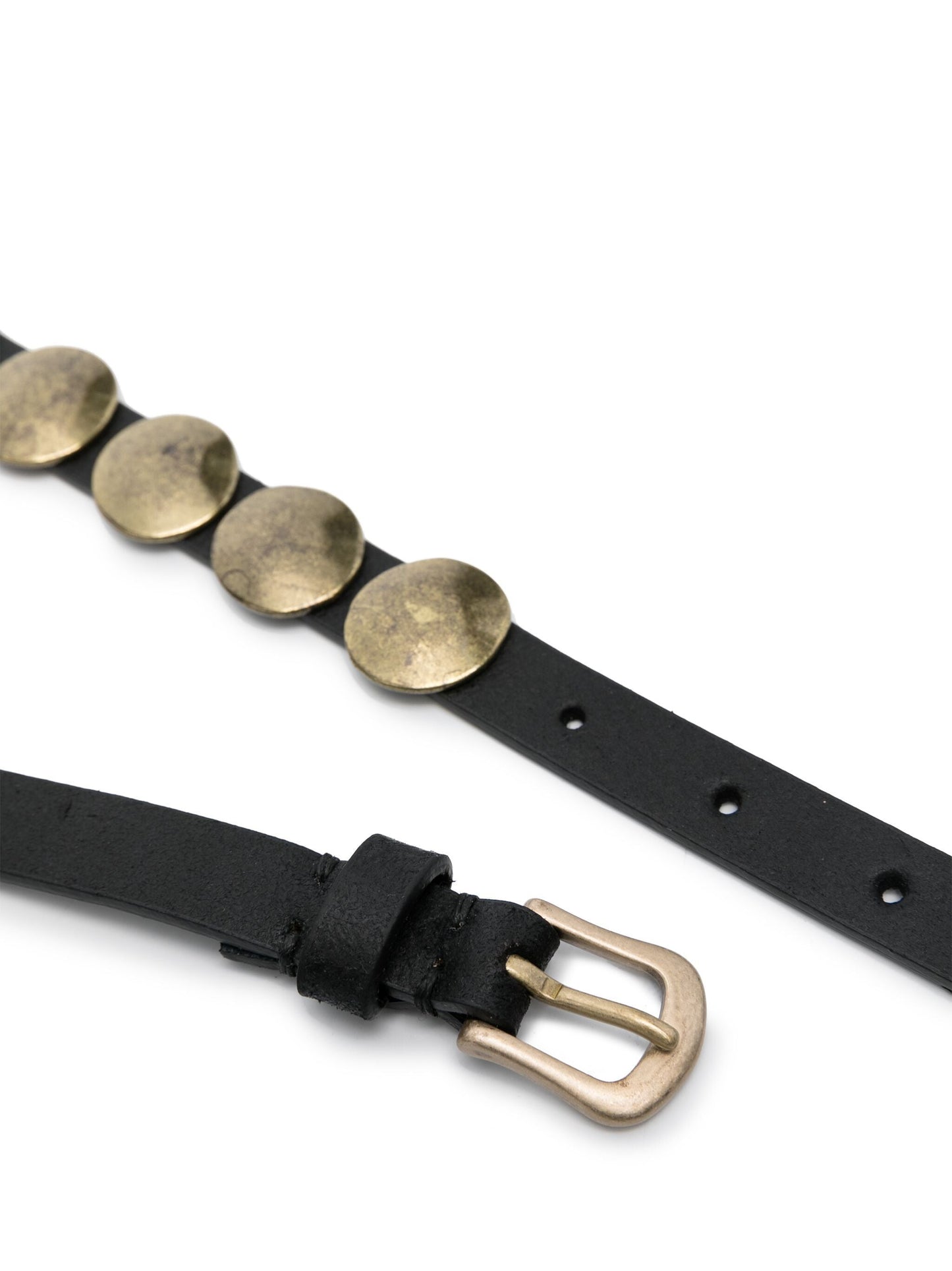 Golden Goose Women Belt Trinidad Thin Washed Leather Flesh Side With Studs