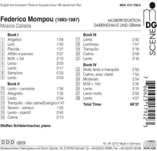 Mompou / Schleiermacher - Musica Callada [CD]