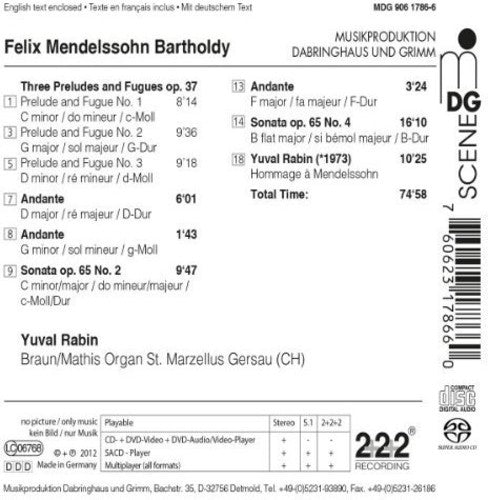 Mendelssohn / Rabin - Organ Works: Three Preludes & Fugues Op 37 [CD]