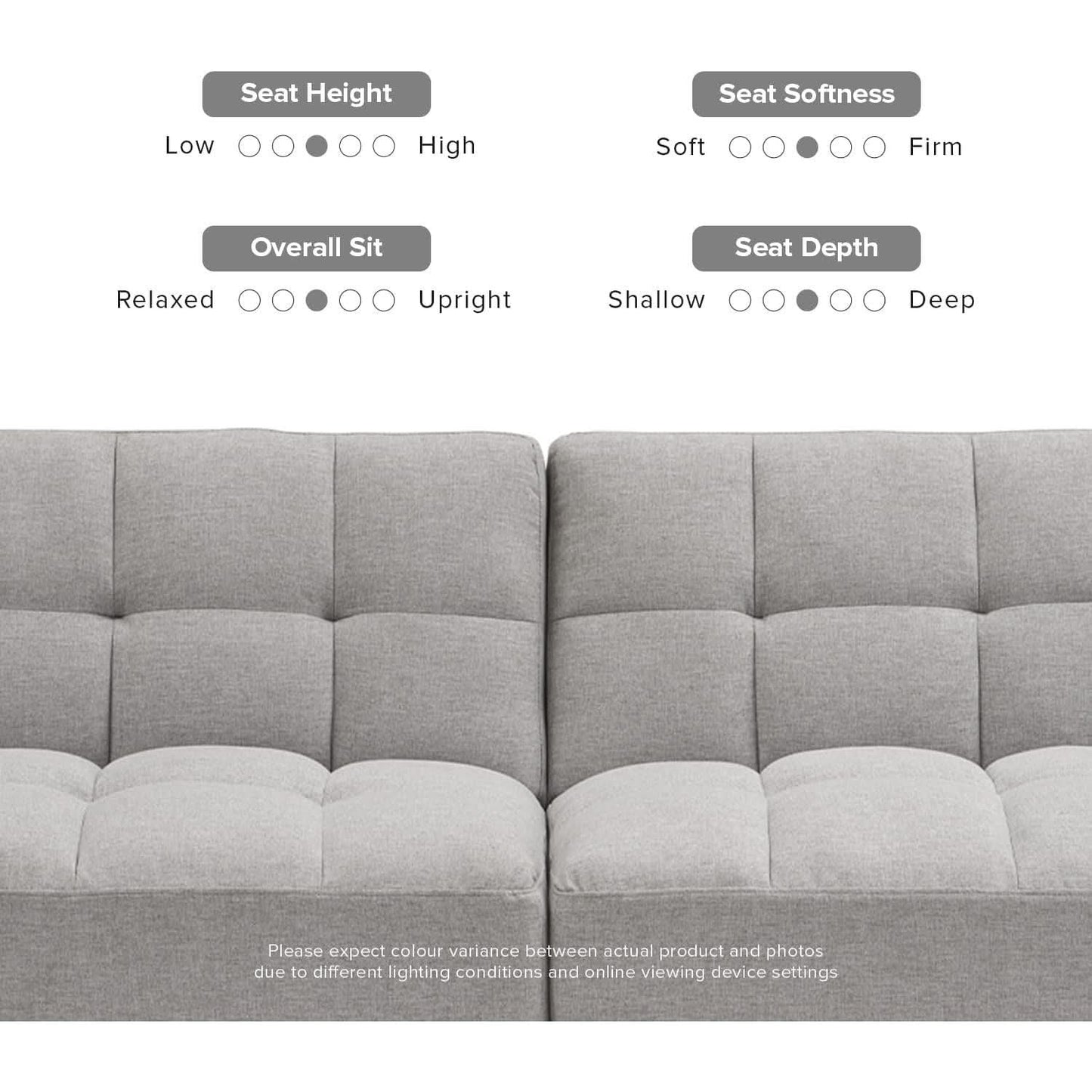 Gray Fabric Twin Futon Sofa Bed With Arms For Small Rooms