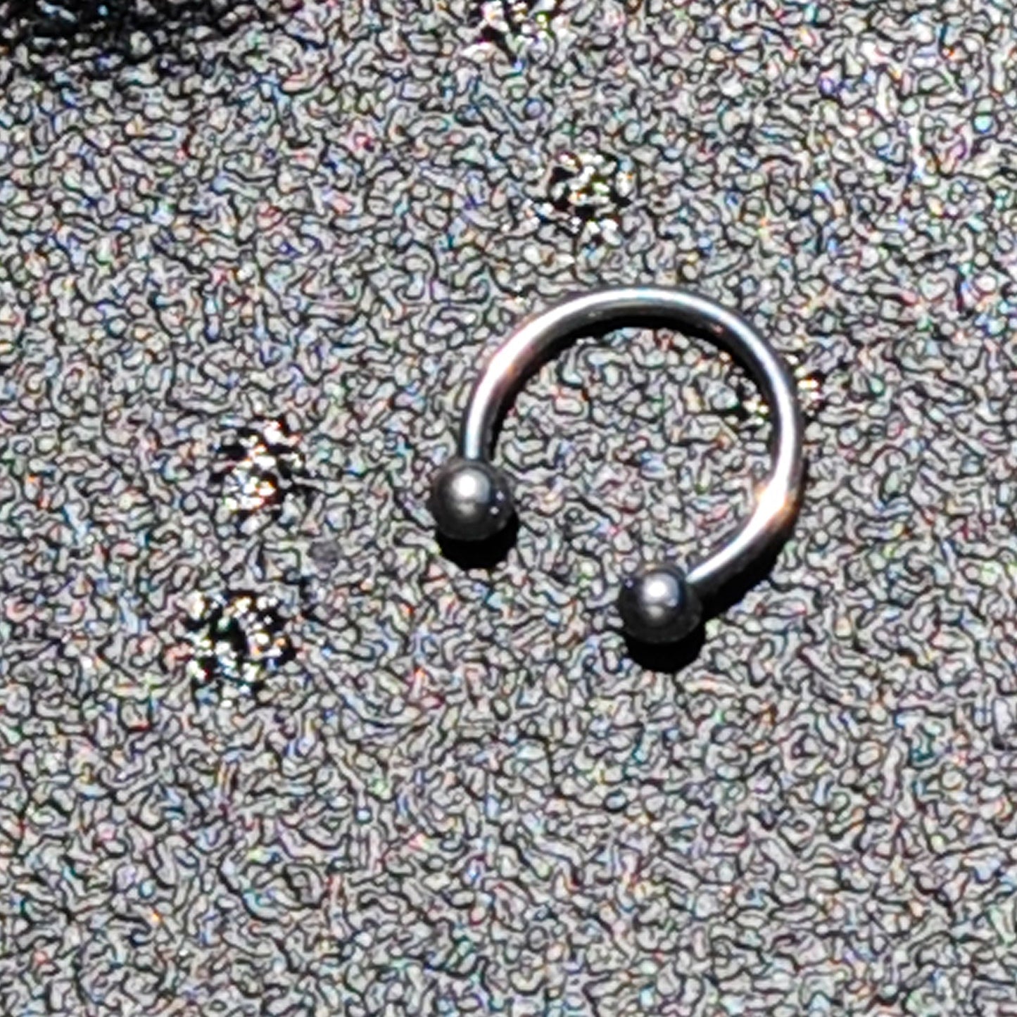 16G STEEL HORSE SHOE Circular Barbell 3/8 3mm