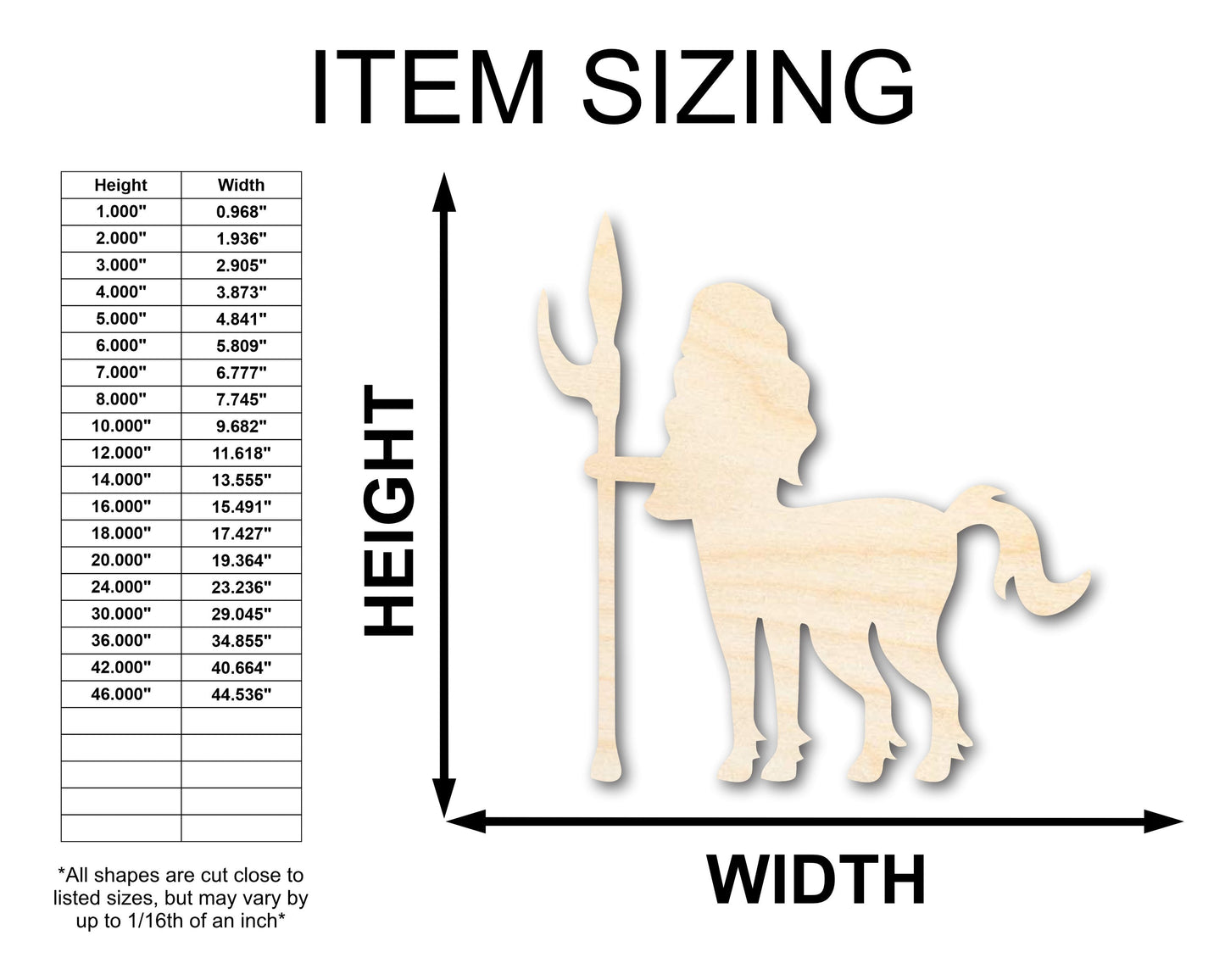 Unfinished Wood Centaur Shape - Craft - up to 46"