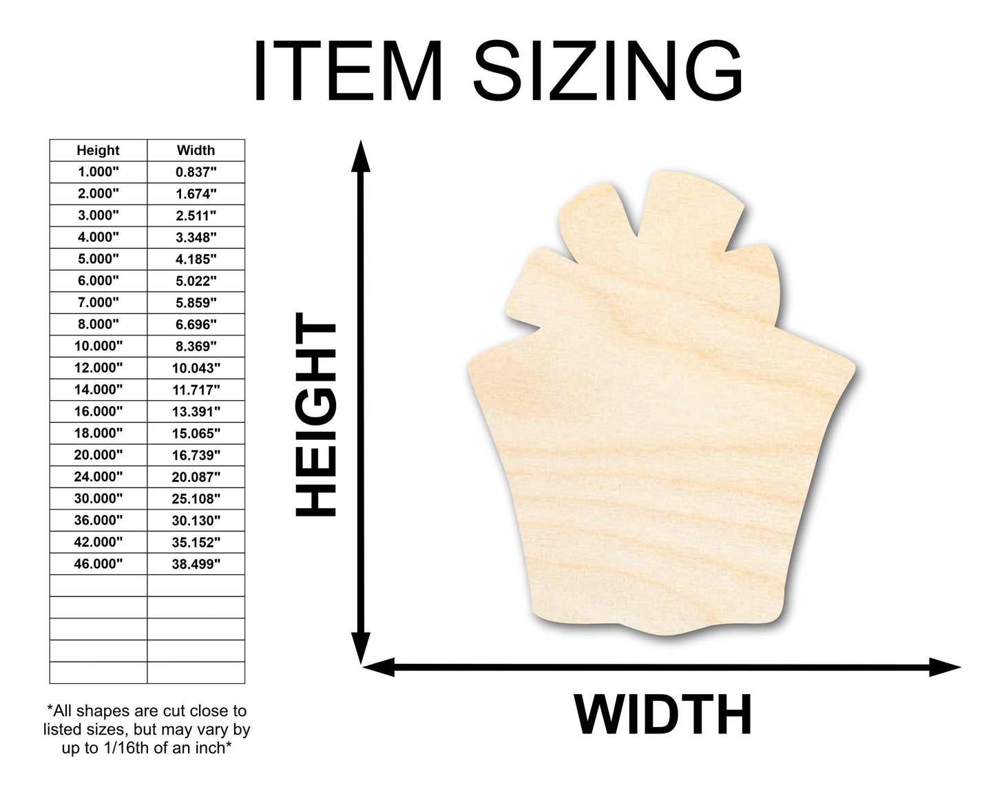 Unfinished Wood Crafty Present Shape | Craft Cutout | up to 46" DIY