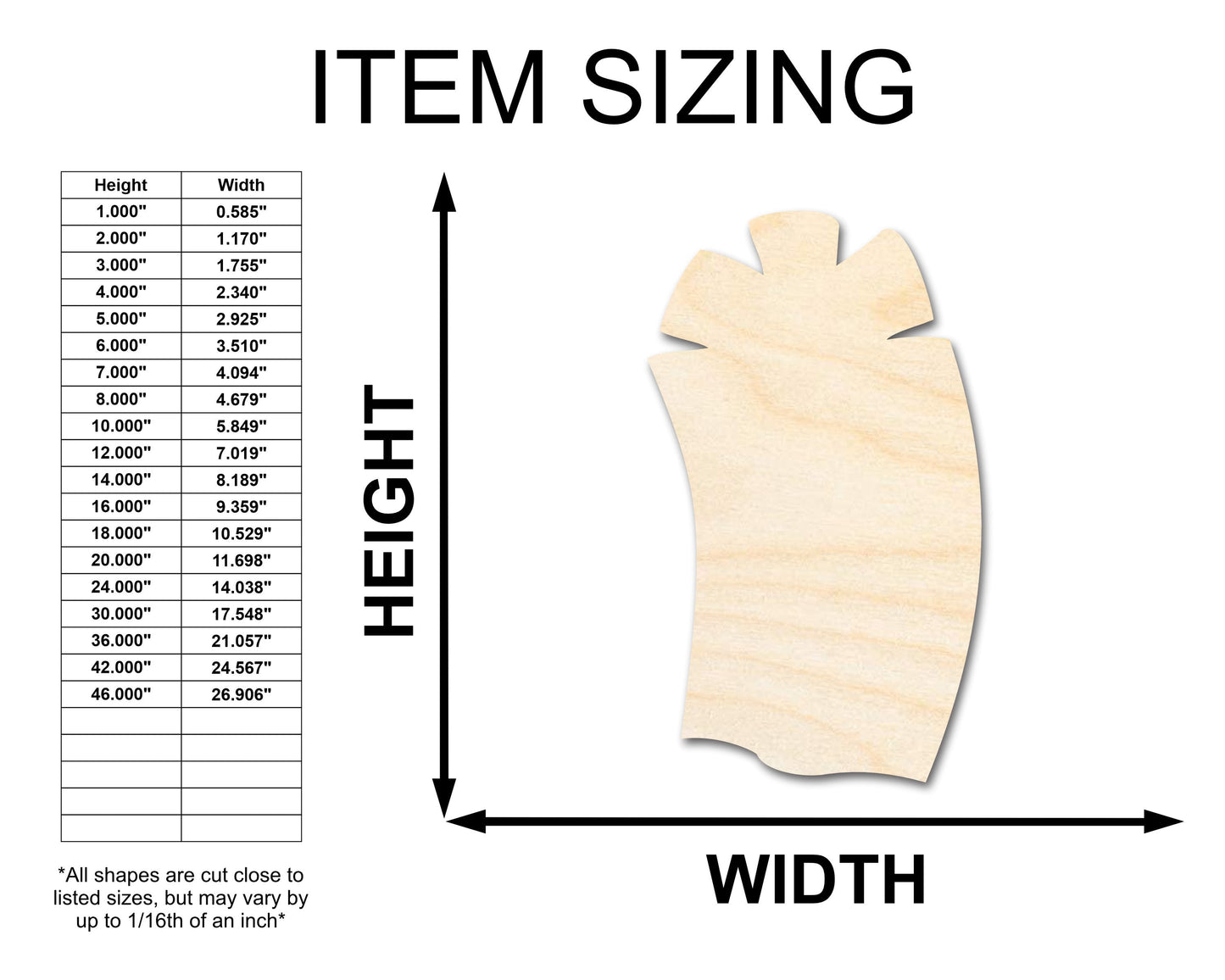 Unfinished Wood Crafty Present Shape | Craft Cutout | up to 46" DIY