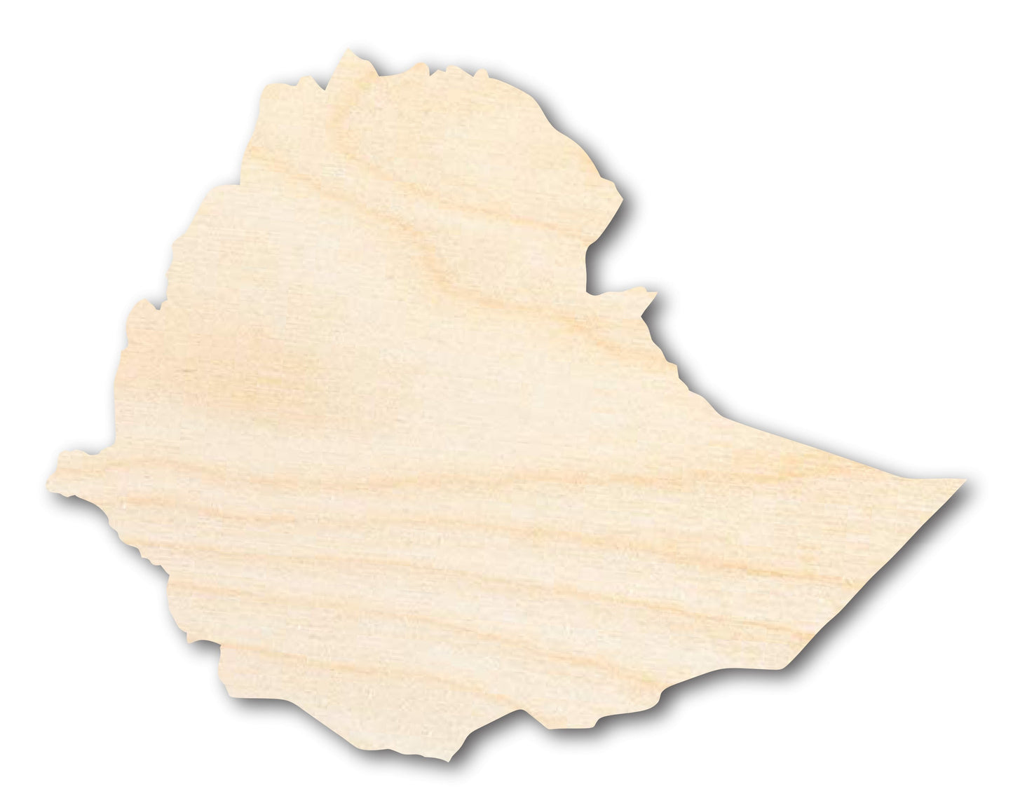 Unfinished Wood Ethiopia Country Shape - East African Craft - up to 46" DIY