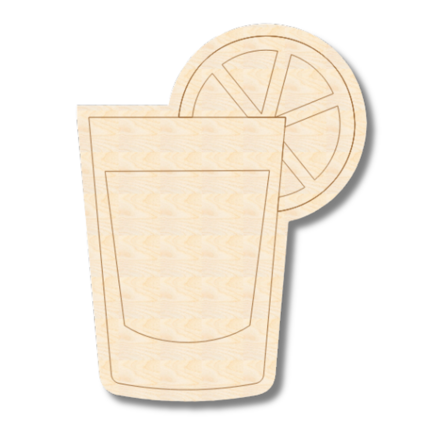 Unfinished Wood Etched Margarita Shape | Paint By Line Crafts | up to 30" DIY