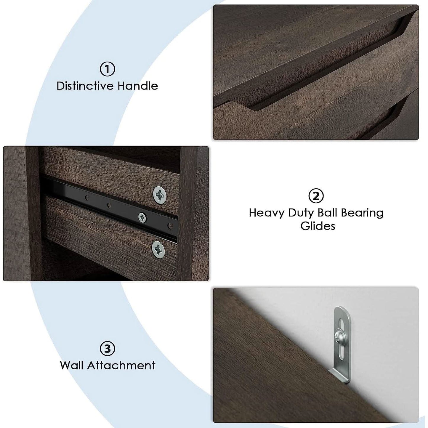 Modern 4 Drawer Dresser Walnut Finish For Bedroom Storage