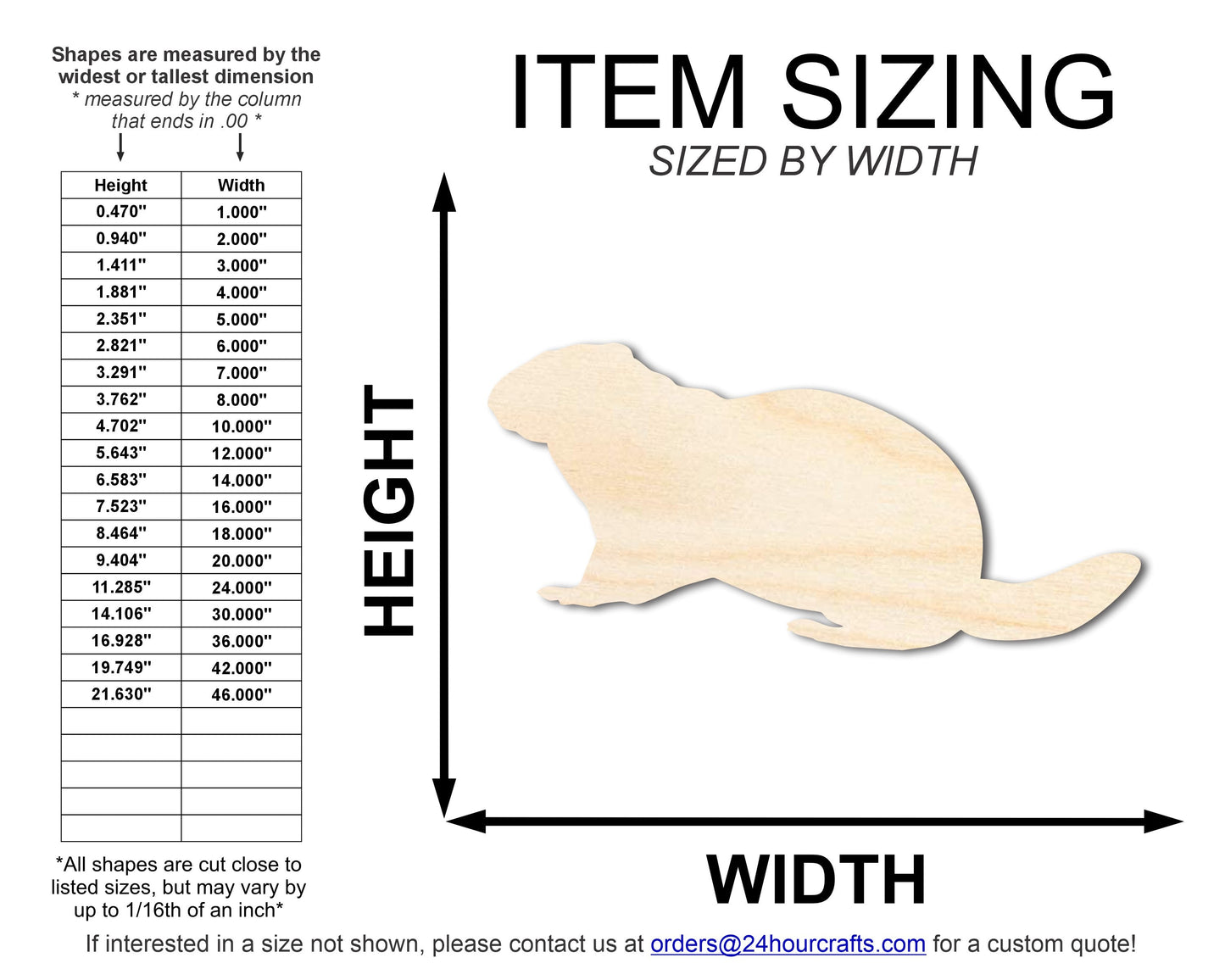 Unfinished Wood Sitting Groundhog Shape | Groundhog Day | DIY Craft Cutout | up to 46" DIY