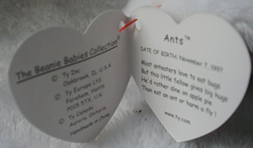 Vintage Ty Beanie Baby: Ants the Anteater, With many errors
