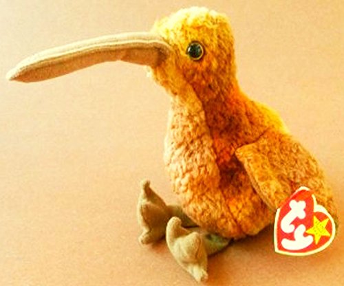 1998 Ty Beanie Baby Beak the Kiwi Bird Retired P.E. Pellets w/ Tag Errors