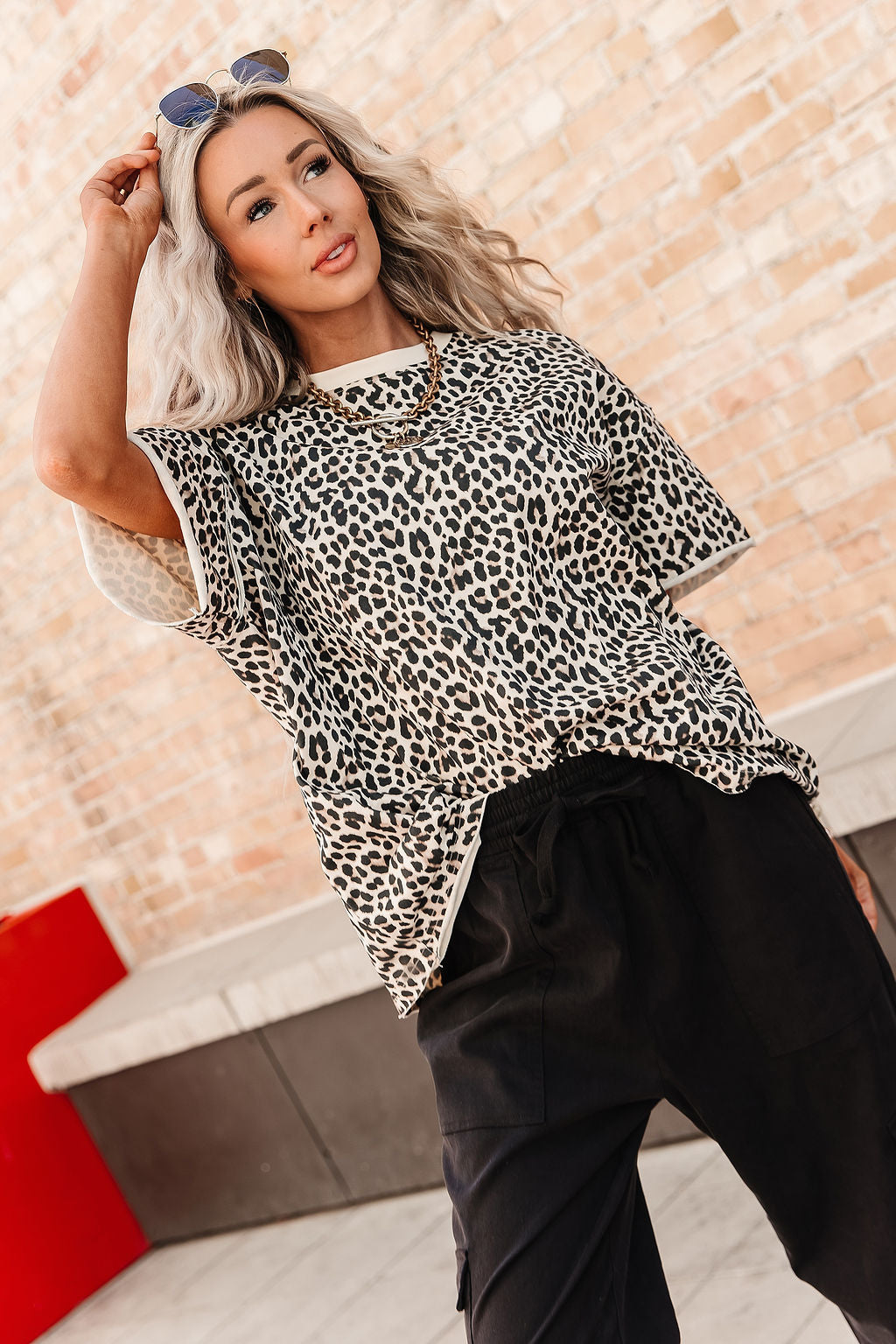 Boyfriend Tee - Layover Leopard