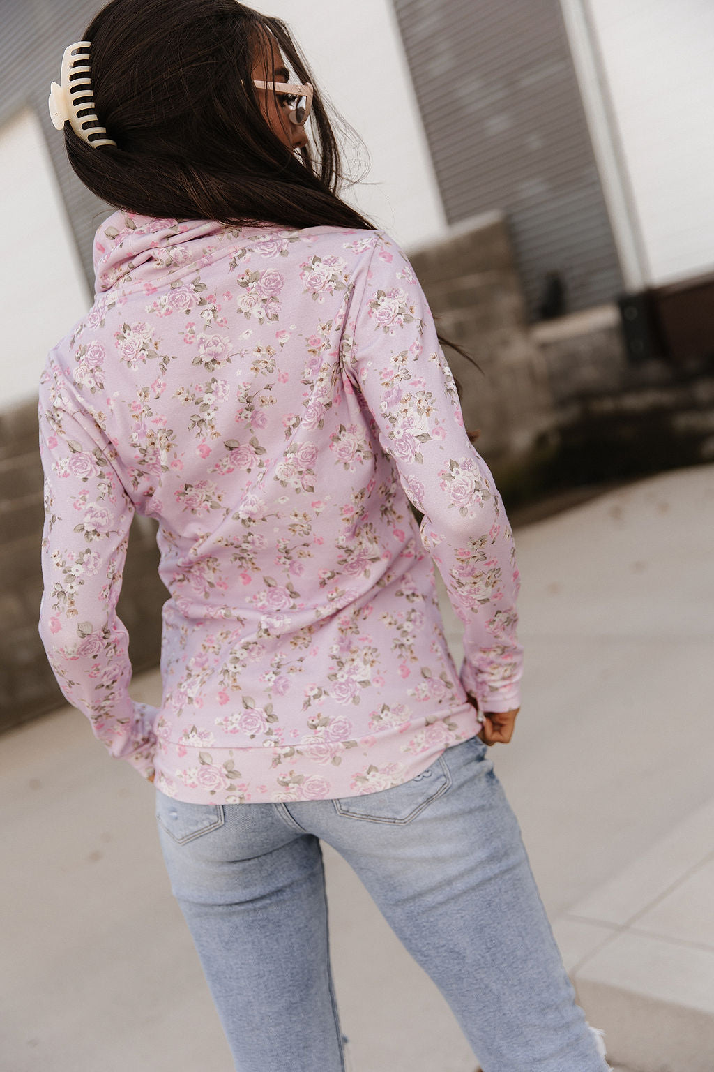 CowlNeck Sweatshirt - Lavender Rose