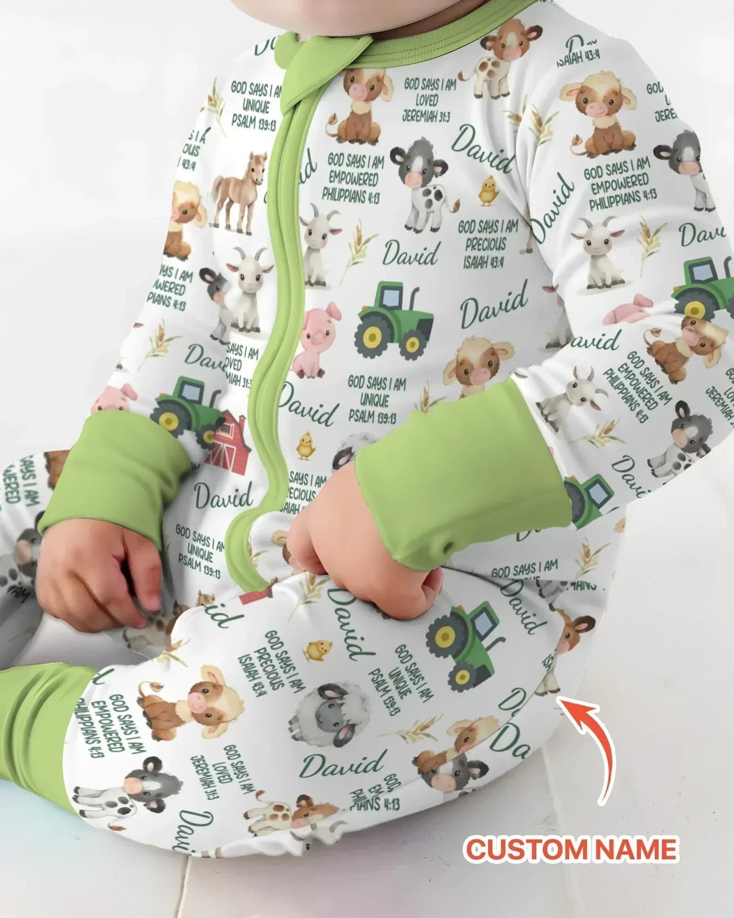 Custom Name God Says I Am Farm Animals Convertible Zippy