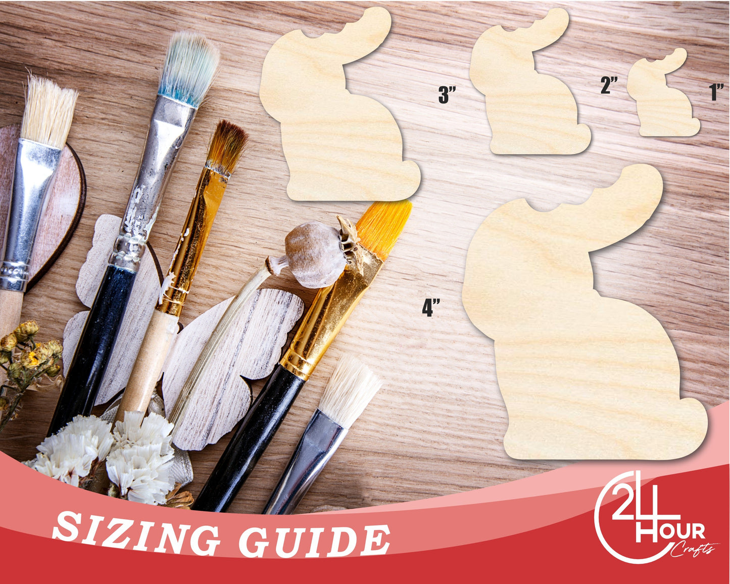 Unfinished Chocolate Bunny Shape | Easter | DIY Craft Cutout | up to 46" DIY