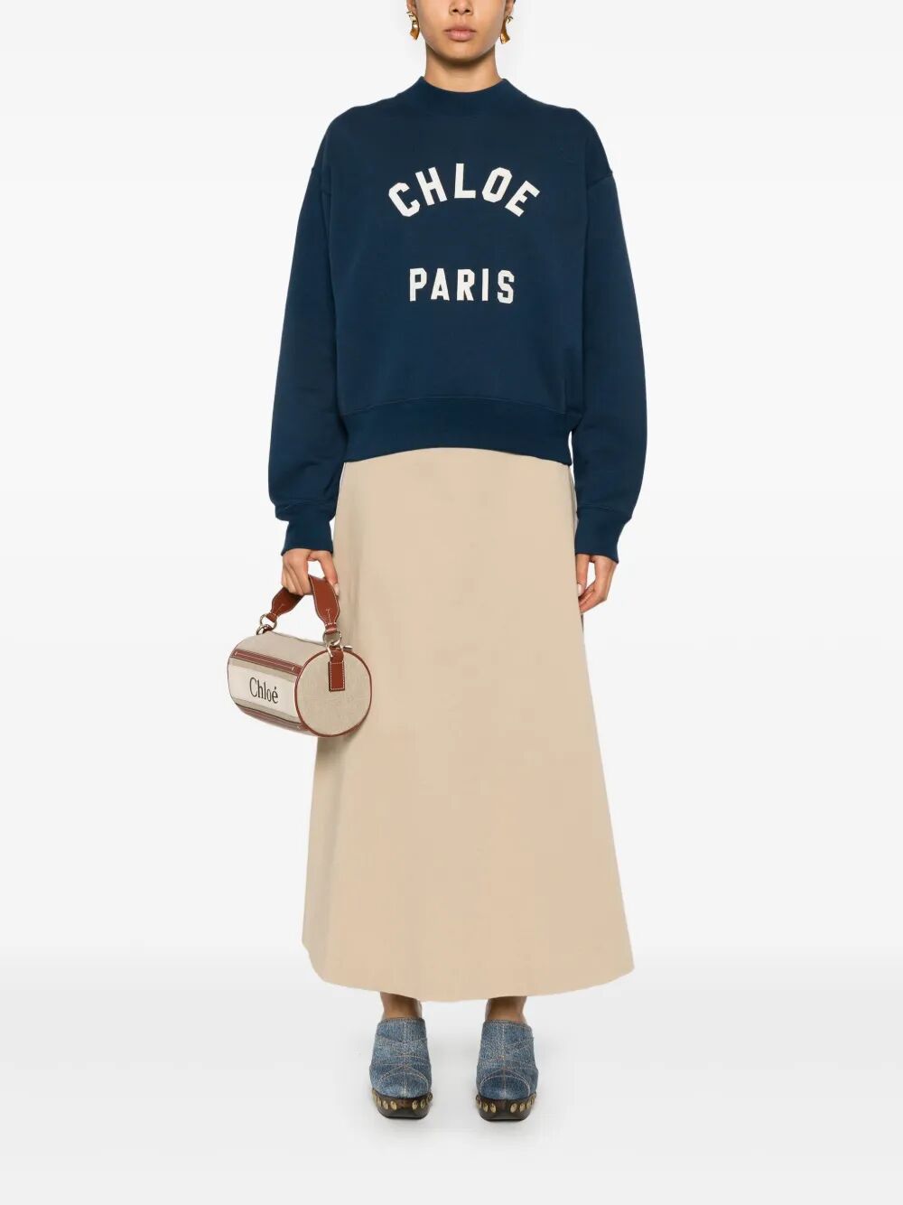 Chloe Women Cropped Round Neck Sweatshirt