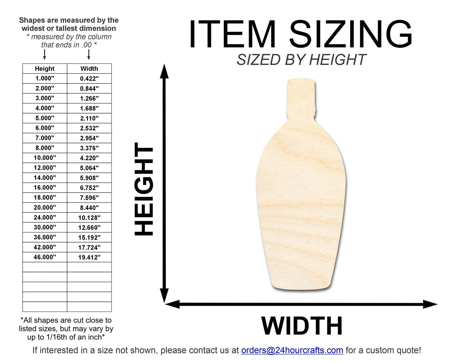 Unfinished Rum Bottle Shape | DIY Craft Cutout | up to 46" DIY