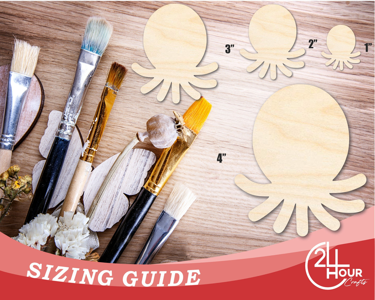 Unfinished Cute Octopus Shape | DIY Craft Cutout | up to 46" DIY
