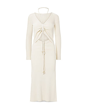 Nicholas Luisa Ruched Cutout MIDI Dress, Size Large