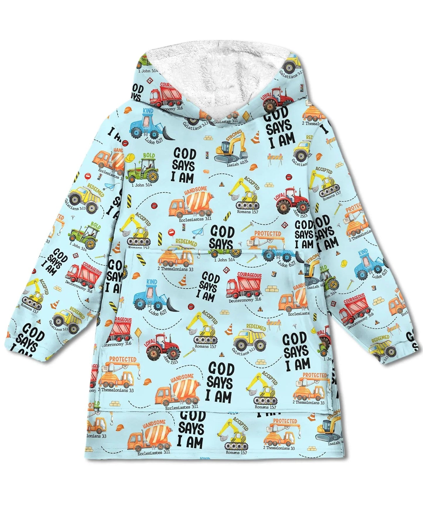 God Says I Am Boy Bamboo Blanket Hoodie