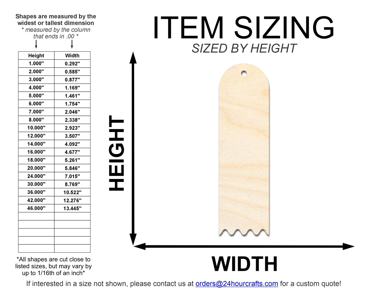 Unfinished Wood Rounded Zig Zag Bookmark Shape | DIY Craft Cutout | up to 12" DIY