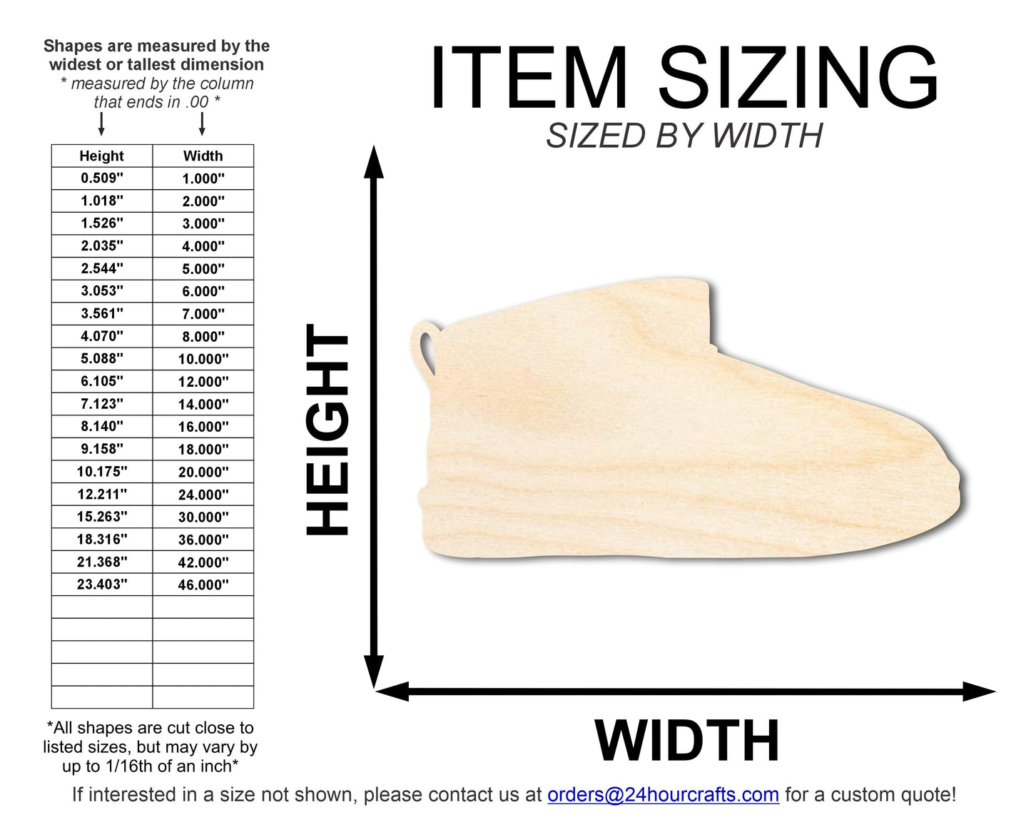 Unfinished Wood Winter Boot Shape | DIY Craft Cutout | up to 46" DIY