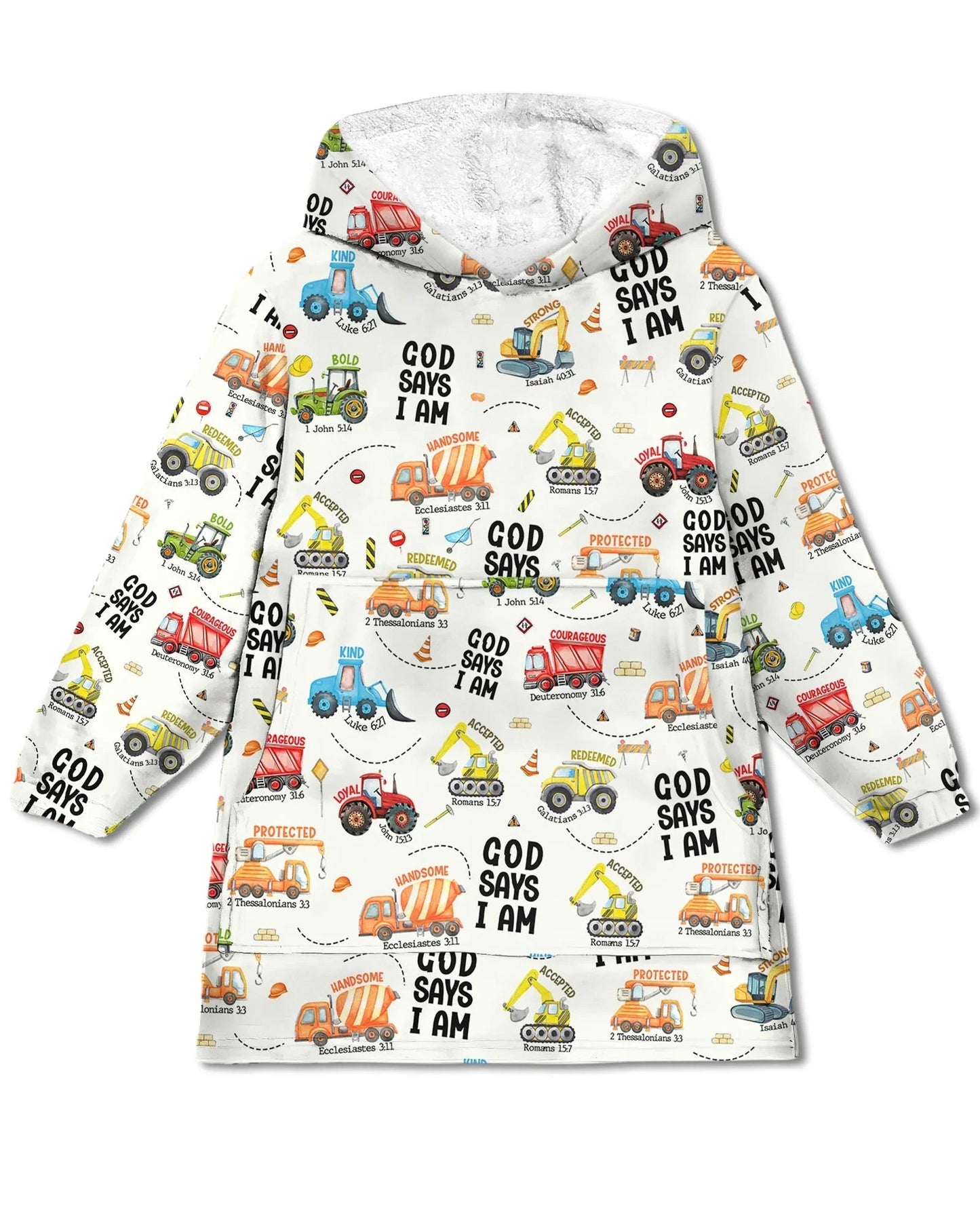 God Says I Am Boy Bamboo Blanket Hoodie