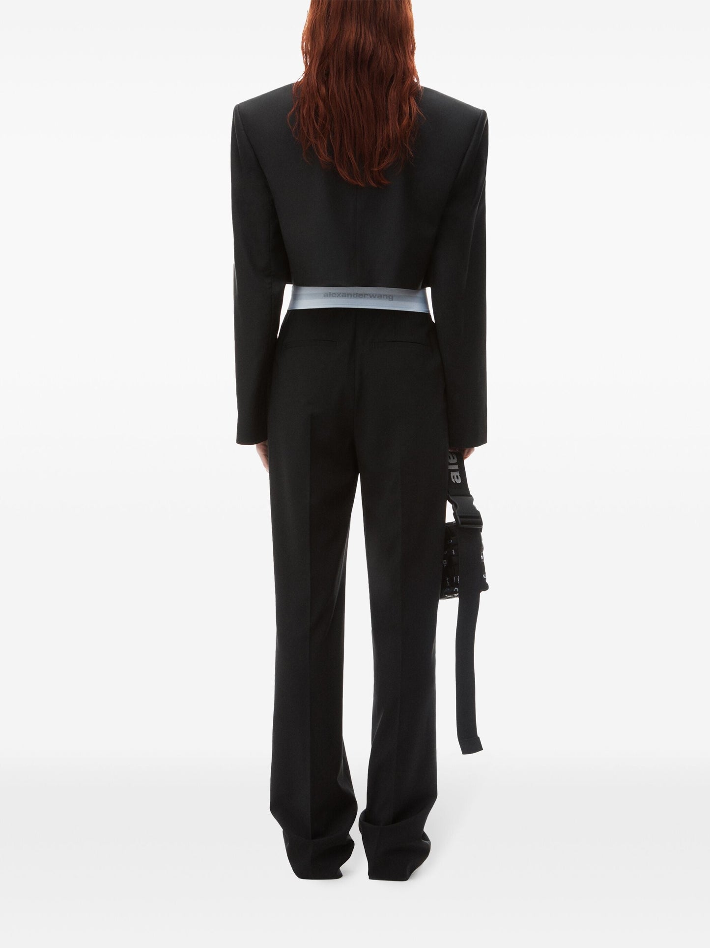 Alexander Wang Women High Waisted Pleated Pant With Logo Elastic