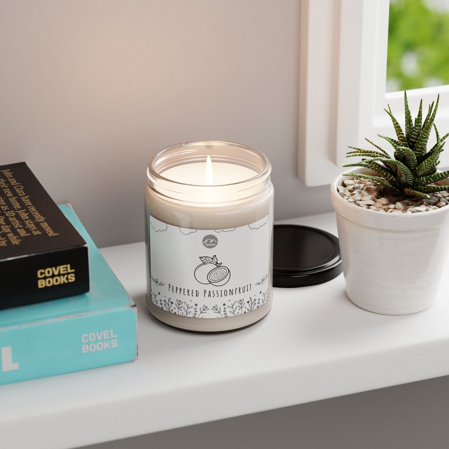 Peppered Passionfruit Scented Soy Candle, Cozy Home Décor, Gift for Birthdays, Relaxation, Aromatherapy, Hand-poured 9oz Candle