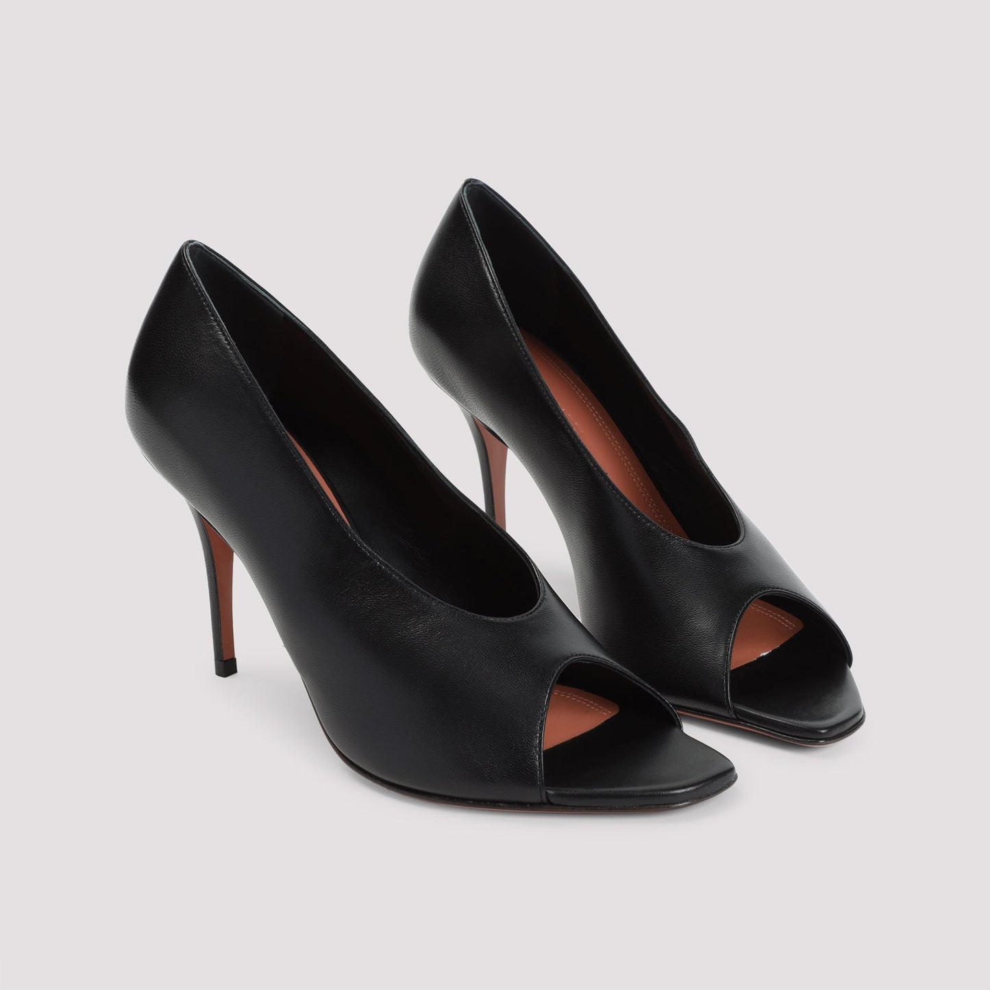 Amina Muaddi Julianne 90 Peep Toe Nappa Pumps Women
