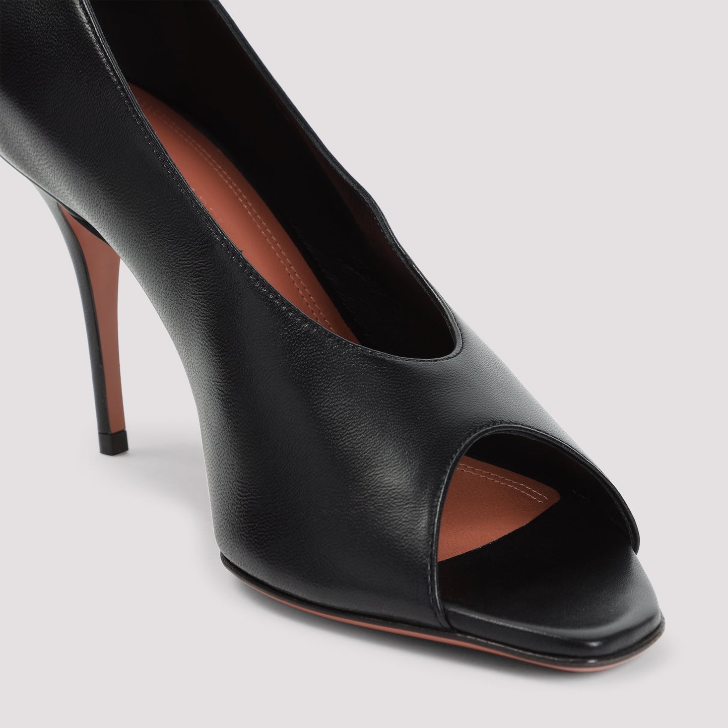 Amina Muaddi Julianne 90 Peep Toe Nappa Pumps Women