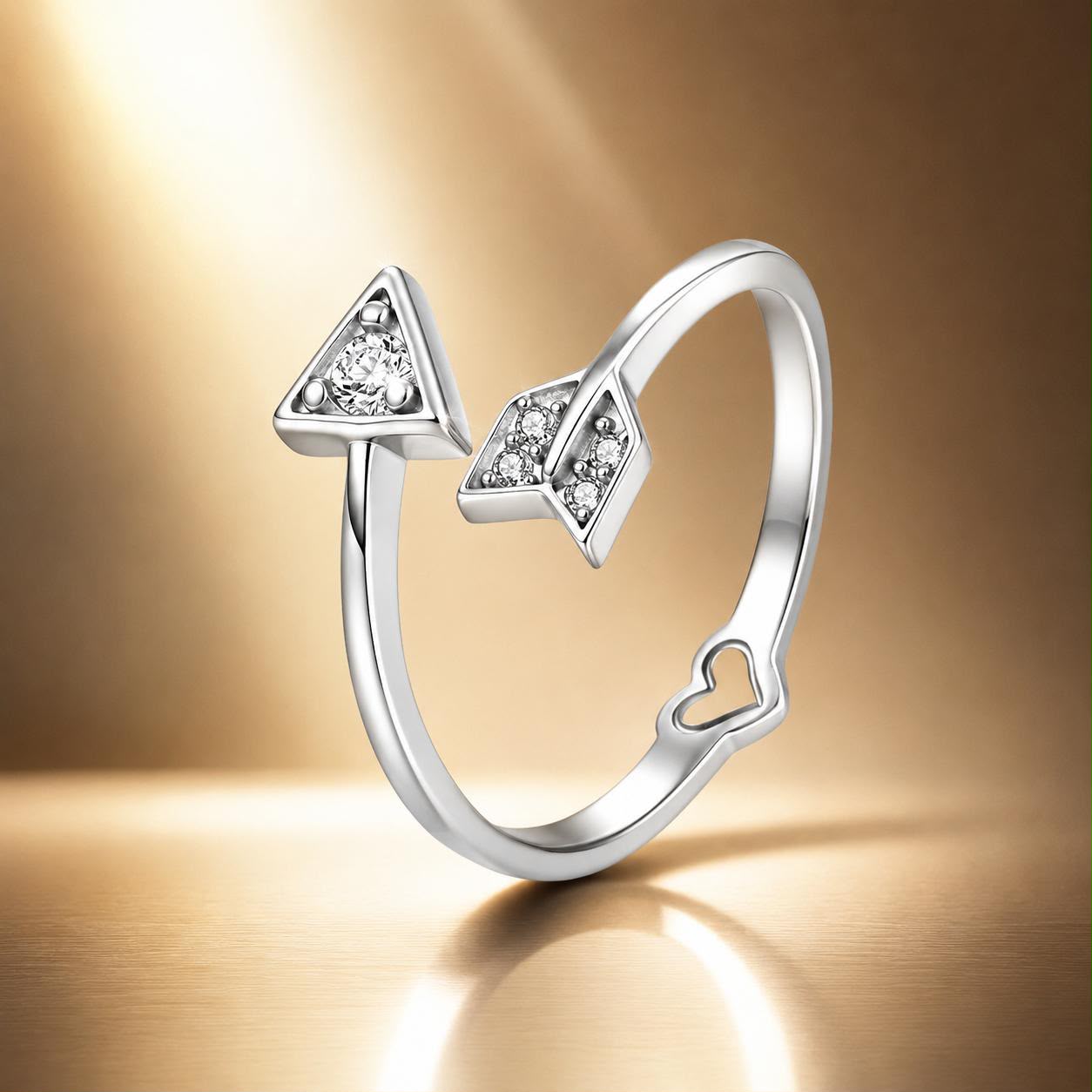 925 Sterling Silver White Gold Plated Pavé CZ Rings for Women