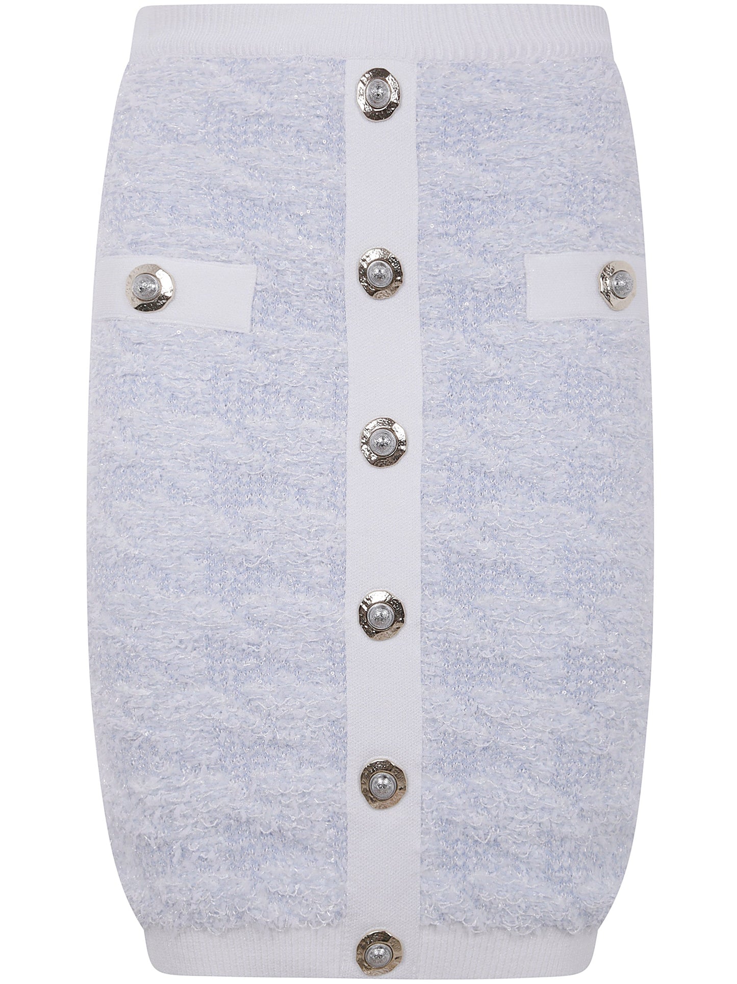 Balmain Women Buttoned Tweed Knee Lenght Skirt