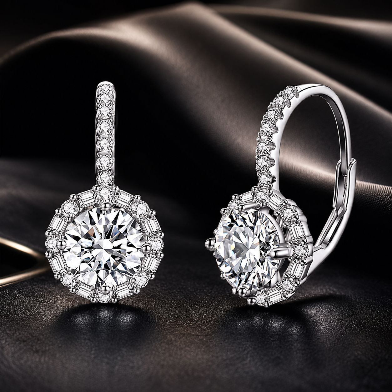 925 Sterling Silver Earrings with Pavé Set CZ for Women